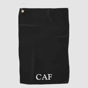 Monogram Zwart Wit Minimalistisch Modern Golfhanddoek