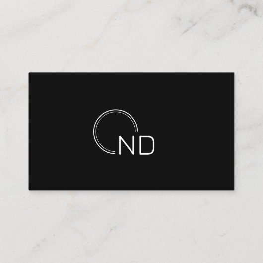 Monogram zwart-wit minimalistisch persoonlijk visitekaartje (Achterkant)