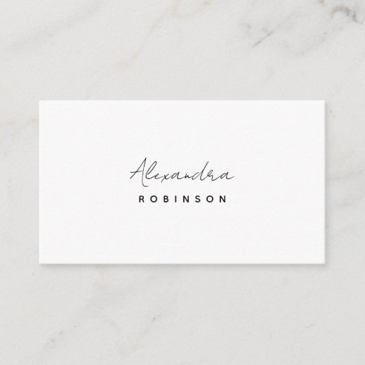 Monogram zwart-wit-minimalistische feminine visitekaartje (Voorkant)