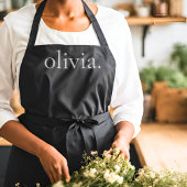 Monogram Zwart Wit Modern Eenvoudig Elegante Naam Schort