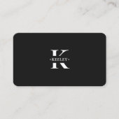 Monogram Zwart Wit Modern Eenvoudig Visitekaartje (Voorkant)