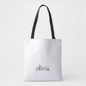 Monogram zwart wit modern minimalistisch elegant tote bag (Voorkant)