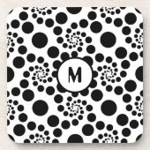 Monogram zwart-wit modern Stip ontwerp Bier Onderzetter (Voorkant)
