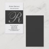 Monogram Zwart wit modern Visitekaartje (Voorkant / Achterkant)