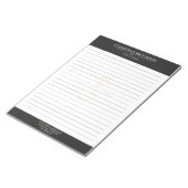 Monogram Zwart Wit Moderne Elegante voering Notitieblok (Schuin)