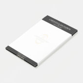 Monogram Zwart Wit Moderne Elegante Zaken Post-it® Notes (Schuin)