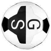 Monogram zwart-wit moderne Initialen Voetbal (Gedraaid)