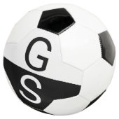 Monogram zwart-wit moderne Initialen Voetbal (Drie kwart)