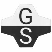 Monogram zwart-wit moderne Initialen Voetbal (Enkel)