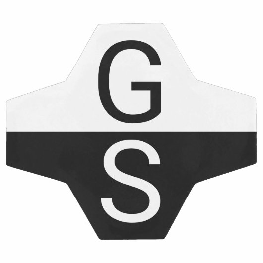 Monogram zwart-wit moderne Initialen Voetbal (Enkel)