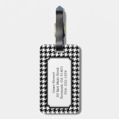 Monogram zwart wit monogram voor het geluidsdiepte bagagelabel (Achterkant verticaal)