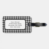 Monogram zwart wit monogram voor het geluidsdiepte bagagelabel (Achterkant horizontaal)