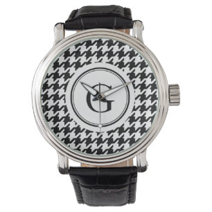 Monogram zwart wit monogram voor het geluidsdiepte horloge