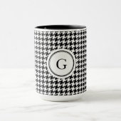 Monogram zwart wit monogram voor het geluidsdiepte mok (Midden)