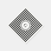 Monogram zwart wit monogram voor het geluidsdiepte servet (Hoek)