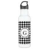 Monogram zwart wit monogram voor het geluidsdiepte waterfles  (Voorkant)