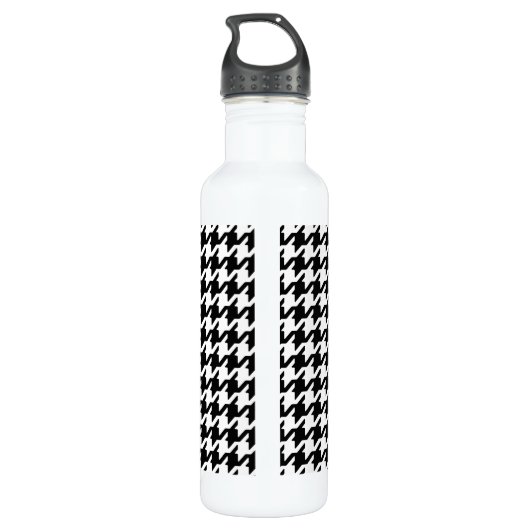 Monogram zwart wit monogram voor het geluidsdiepte waterfles  (Achterkant)