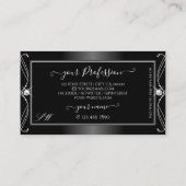 Monogram  zwart-wit mousserende diamanten visitekaartje (Achterkant)