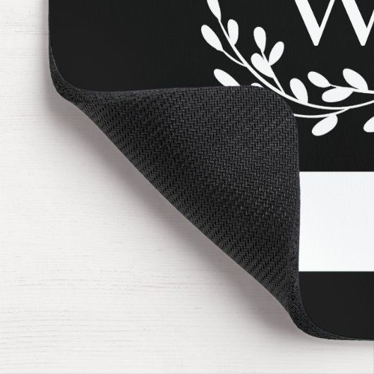 Monogram zwart-wit muismat (Hoek)