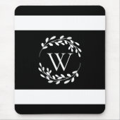 Monogram zwart-wit muismat (Voorkant)