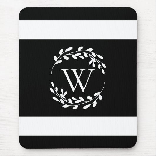 Monogram zwart-wit muismat (Voorkant)