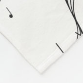 Monogram zwart-wit muzieknotitie fleece deken (Hoek)