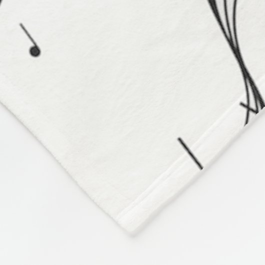 Monogram zwart-wit muzieknotitie fleece deken (Hoek)