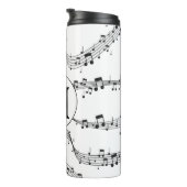 Monogram zwart-wit muzieknotitie thermosbeker (Geroteerd rechts)