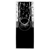 Monogram zwart-wit muziekstrips Wine Bag 3 Wijn Cadeautas (Achterkant)