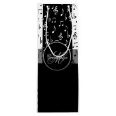 Monogram zwart-wit muziekstrips Wine Bag 3 Wijn Cadeautas (Voorkant)