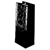 Monogram zwart-wit muziekstrips Wine Bag 4 Wijn Cadeautas (Achterkant Gekanteld)