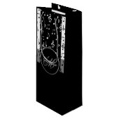 Monogram zwart-wit muziekstrips Wine Bag 4 Wijn Cadeautas (Voorkant Gekanteld)
