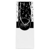 Monogram zwart-wit muziekstrips Wine Bag 6 Wijn Cadeautas (Voorkant)