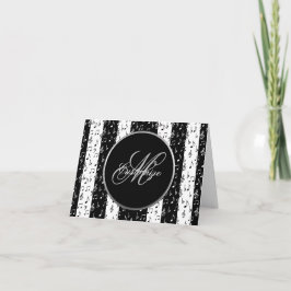 Monogram Zwart-wit Muzikale Strepen Kaart