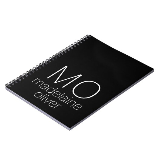 Monogram zwart-wit Notitieboek (Linkerzijde)