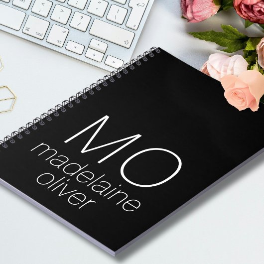 Monogram zwart-wit Notitieboek