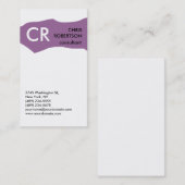 Monogram Zwart wit Paars Visitekaartje (Voorkant / Achterkant)