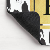 Monogram zwart-wit patroon muismat (Hoek)