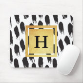 Monogram zwart-wit patroon muismat (Met muis)