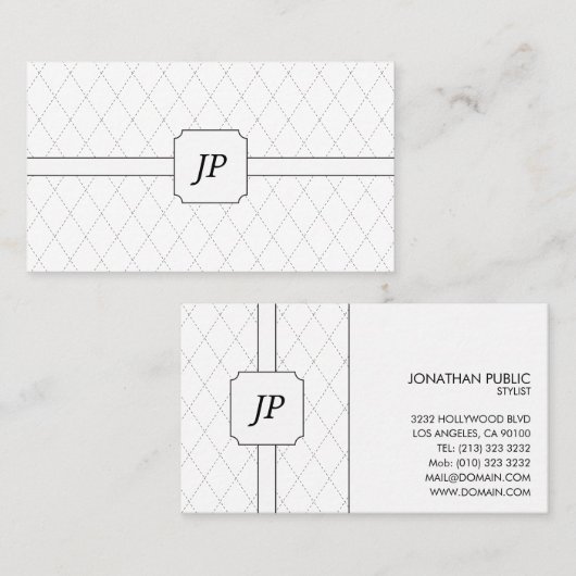 Monogram zwart-wit patroon visitekaartje (Voorkant / Achterkant)