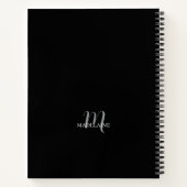 Monogram Zwart Wit Persoonlijk Notitieboek (Achterkant)
