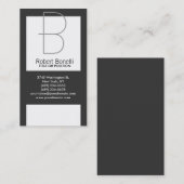 Monogram Zwart wit platte Visitekaartje (Voorkant / Achterkant)