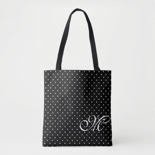 Monogram zwart-wit poka tote bag (Voorkant)