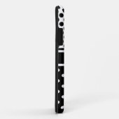 Monogram zwart-wit poladopatroonmonogram splitsen Case-Mate iPhone case (Achterkant/rechts)