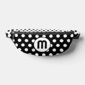 Monogram Zwart-wit Polka Dots Aangepaste kleur Heuptasje (Liggend)