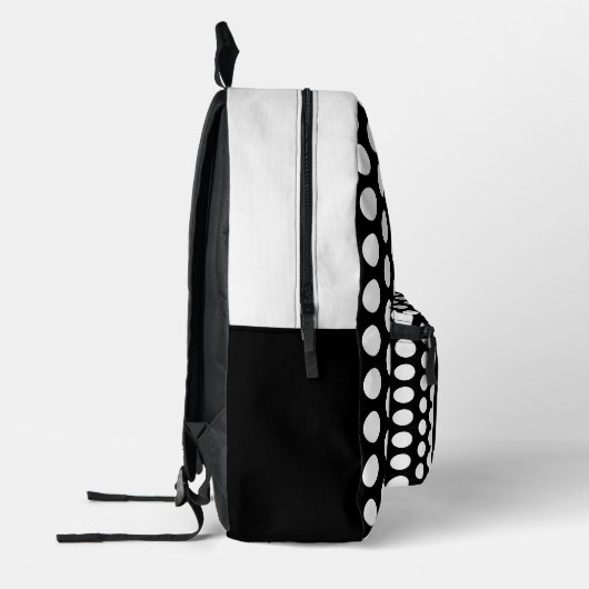 Monogram zwart wit polka stippen bedrukte rugzak (Links)