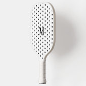 Monogram zwart-wit polka stippenpatroon pickleball paddle (Links)