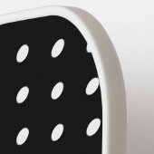 Monogram zwart-wit polkadot  pickleball paddle (Links Detail)