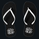 Monogram zwart-wit preppy teenslippers<br><div class="desc">NEEM IN DEZE VOLGORDE CONTACT OP MET ME VOORDAT U MET UW MONOGRAM-INITIALEN BEVESTIGT: EERSTE, LAATSTE, MIDDEN. Ik zal je monogram aanpassen en je de link naar bestelling per e-mail sturen. Wacht tot ik de link met het aangepaste ontwerp heb verstuurd. Cute preppy flip sandals gepersonaliseerd met een aangepast wijnscript...</div>