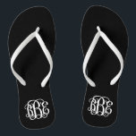 Monogram zwart-wit preppy teenslippers<br><div class="desc">NEEM IN DEZE VOLGORDE CONTACT OP MET ME VOORDAT U MET UW MONOGRAM-INITIALEN BEVESTIGT: EERSTE, LAATSTE, MIDDEN. Ik zal je monogram aanpassen en je de link naar bestelling per e-mail sturen. Wacht tot ik de link met het aangepaste ontwerp heb verstuurd. Cute preppy flip sandals gepersonaliseerd met een aangepast wijnscript...</div>